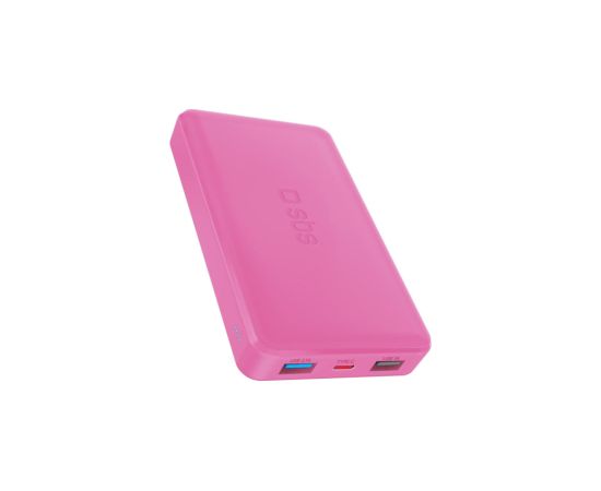 Enerģijas krātuve SBS 10000mAh 10W Pink USB 2.1A 10W, USB 1A 5W, USB-C 2.1A Power Banks