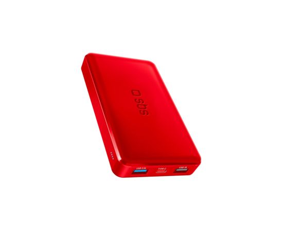 Enerģijas krātuve SBS 10000mAh 10W Red USB 2.1A 10W, USB 1A 5W, USB-C 2.1A Power Banks