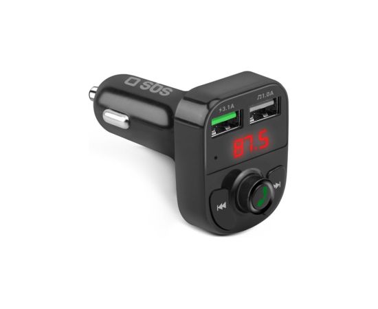 Auto Lādētājs SBS AFC 15W FM transmitter 2 USB-A 2.1A TF card or USB stick 12V FM Transmiteri