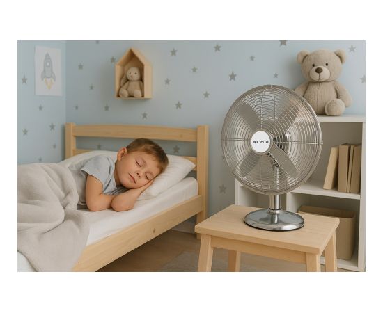 BLOW WENTYLATOR STOŁOWY 30CM SREBRNY METALOWY Ventilatori