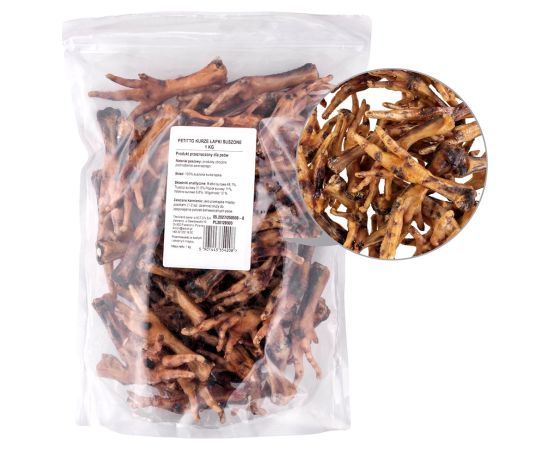 PETITTO Dried chicken feet - dog treat - 1kg Suņu barība