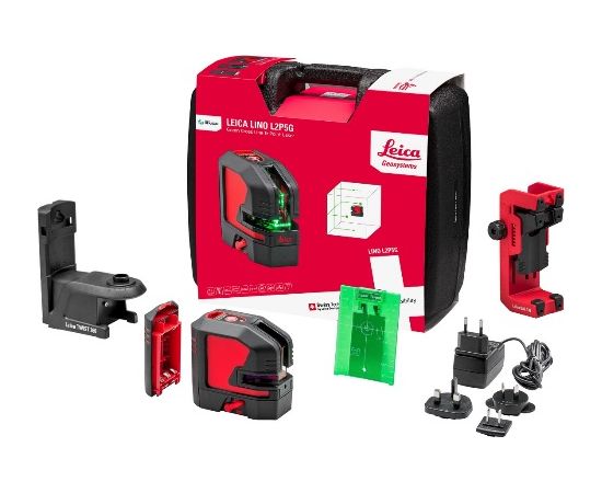 Leica Geosystems Krustveida lāzera nivelieris Leica Lino L2P5G; zaļš Mērinstrumenti, Attāluma un līmeņa mērītāji