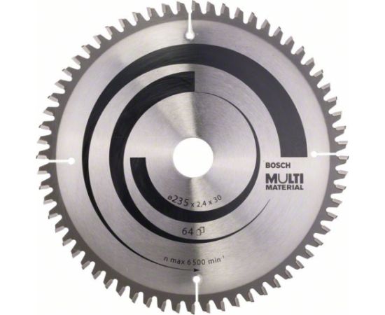 Griešanas disks kokam Bosch MULTI MATERIAL; 235x2,4x30,0 mm; Z64; -5° Zāģripas