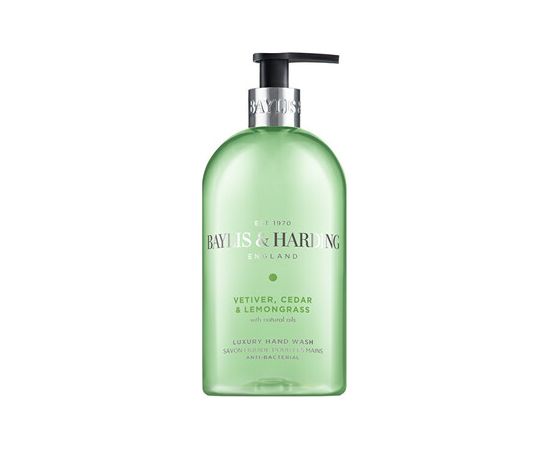 Baylis & Harding Hand Soap Vetiver, Cedr & Lemongrass - Antibakteriální tekuté mýdlo na ruce 500ml Smaržas - NESAKĀRTOTS