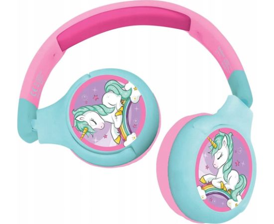 Lexibook Austiņas Unicorn 2 in 1 Bluetooth® and Wired comfort foldable Headphones with kids safe volume Austiņas