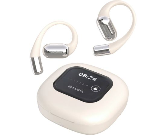 Austiņas  4smarts Open-Ear Bluetooth Kopfhörer SkyBuds AI Screen, beige Austiņas