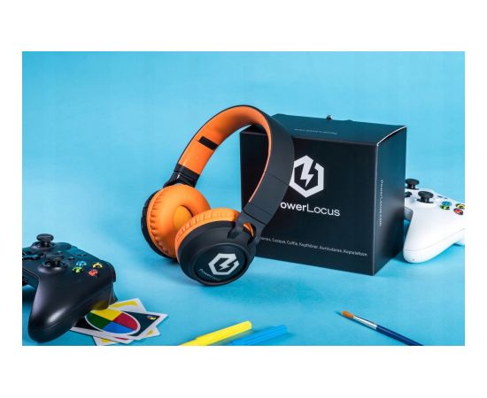Austiņas PowerLocus BT Headphones Bobo Kids Blue/Orange Austiņas