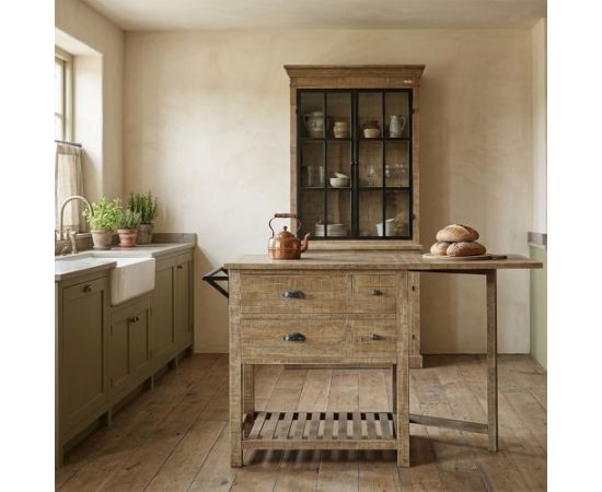 Kitchen island MONACO 82.5/152.5x60xH95.5cm foldable Комплекты мебели для столовой