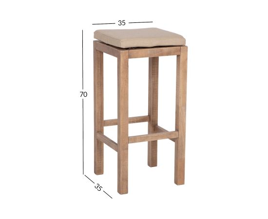 Bar stool MONACO 35x35xH70cm with cushion Комплекты мебели для столовой