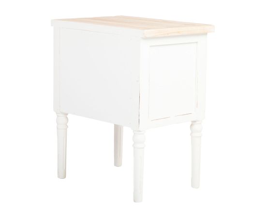 Night stand BIANCA 48x35xH58cm, antique white Gultas