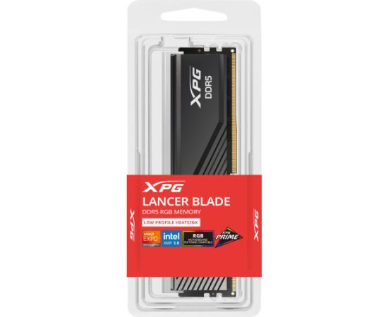 ADATA DDR5 - 16GB - 6000 - CL - 36, single (black, AX5U6000C3616G-SLABRBK, XPG Lancer Blade RGB, INTEL XMP, AMD EXPO) RAM Operatīvā atmiņa