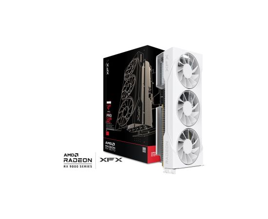 XFX Swift RX 9070GRE White Tri-Fan 12GB graphics card Grafiskās video kartes