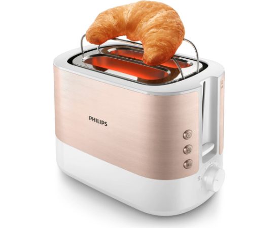 Philips Viva Collection HD2638/11 toaster 7 2 slice(s) 950 W Rose gold, White Tosteri