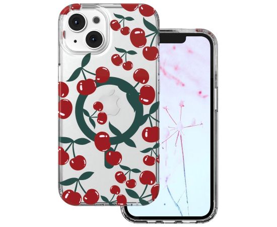 Mocco Cherry Mag Back Case Aizmugurējais apvalks priekš Apple iPhone 15 Neoriģinālie Maciņi