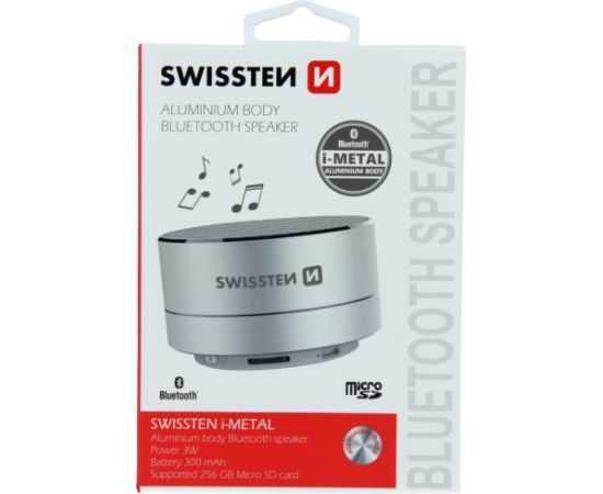 Swissten Bluetooth Bezvadu Skaļrunis ar Micro SD / Telefona Zvana Funkcija / Metāla Korpus / 3W Bezvadu skaļruņi