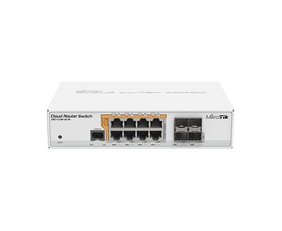 MikroTik Cloud Router Switch CRS112-8P-4S-IN SFP ports quantity 4, Desktop, Dual Power Suply: 28V 3.4V included. (Optional additional power adapter 48-57V if POE+ is required) W, Managed, 8