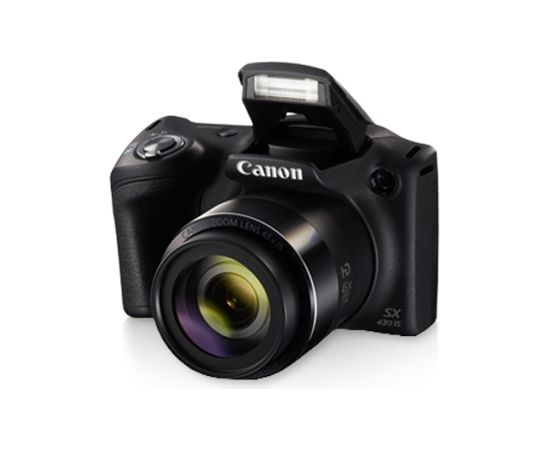 Canon PowerShot SX430 Compact camera, 20 MP, Optical zoom 45 x, Digital zoom 4 x, Image stabilizer, ISO 1600, Display diagonal 3.0 ", Wi-Fi, Focus TTL, Video recording, Lithium Li-ion, Black