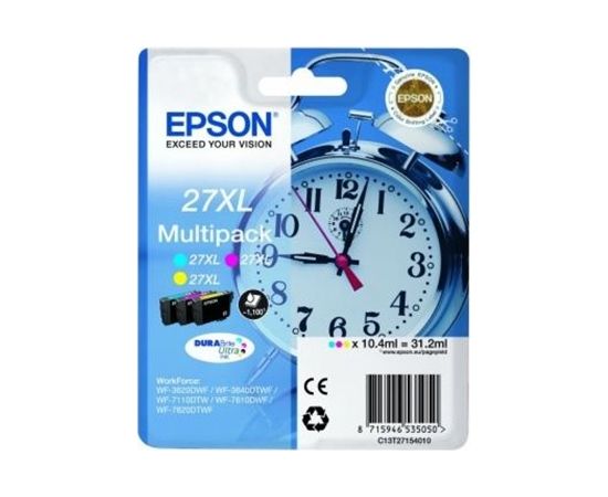 Epson Cartridge Multipack  T2715  Ink Cartridge, 1 x Cyan, 1 x Magenta and 1 x Yellow Cartridge