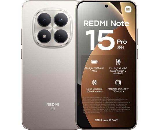 Xiaomi Redmi Note 15 Pro 5G 8/256GB Titan Titanium EU 71411 Mobilie telefoni