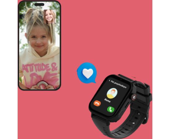 Išmanusis laikrodis vaikams su lietuvišku meniu Garett Kids Rel 4G Pink Rokas pulksteņi 