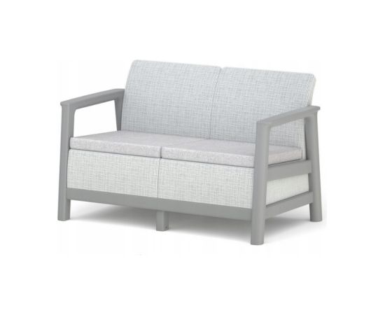Keter Dārza dīvāns divvietīgs Scandi Linea 2 Seater Sofa gaiši pelēks/tumša tērauda pelēks Dārza dīvāni 