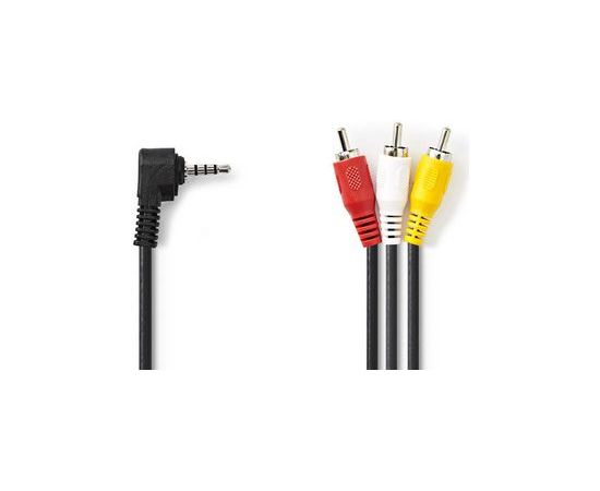 Nedis Audio Video Cable 3.5 mm Male | 3x RCA Male | Nickel Plated | 1.00 m | Round | PVC | Black Dažādi vadi