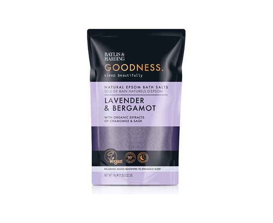 Baylis & Harding Goodness Sleep Levandule & Bergamot Bath Salts - Sůl do koupele 1000.0g Ķermeņa kosmētika