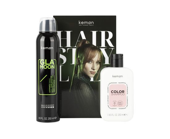 Kemon Hair Style Color Glamoon Set - Sada pro barvené vlasy se šamponem a leskem ve spreji 500ml Matu kopšana