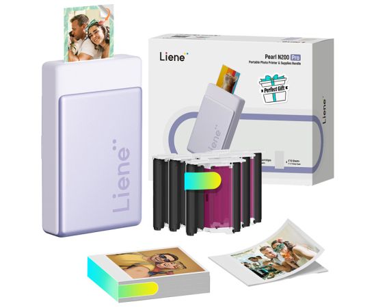Liene Pearl N200 Pro 2x3" Portable Photo Printer Kit (Purple) Foto printeri