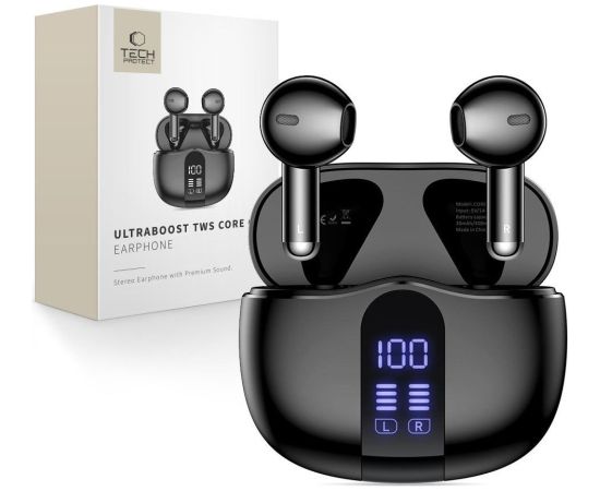 Austiņas TECH-PROTECT ULTRABOOST TWS EARPHONE CORE G2 BALCK Jaunumi - Datori