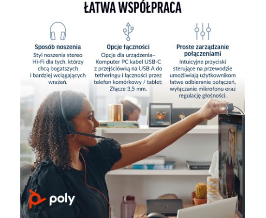 Austiņas  hp Blackwire 3225 Stereo USB-C Jaunumi - Datori