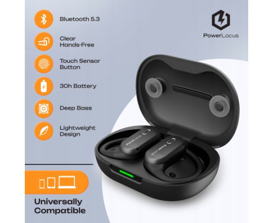 Austiņas PowerLocus Bluetooth Headphones Open Ear Move Новинки Компьютерная техника