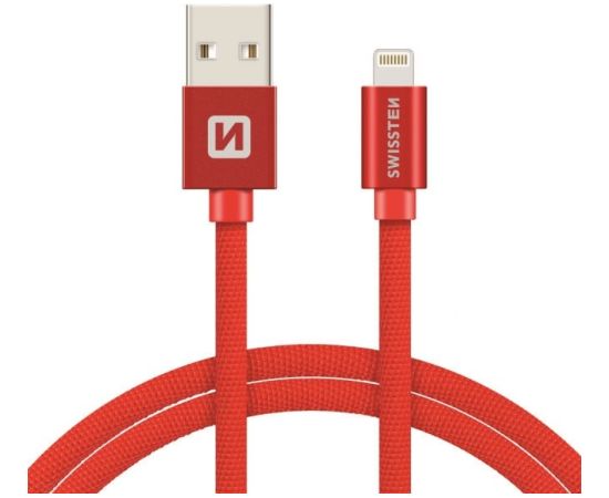 Swissten Textile Fast Charge 3A Lightning Datu un Uzlādes Kabelis 3m Data USB kabeļi