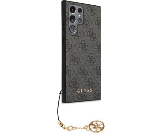 Guess 4G Charm Case Aizsargapvalks priekš Samsung Galaxy S24 Ultra / pelēks Neoriģinālie Maciņi