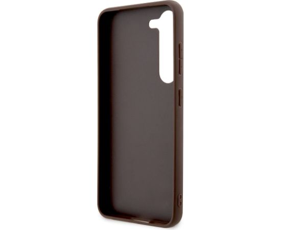Guess PU 4G Metal Logo Case Aizsargapvalks priekš Samsung Galaxy S23 / bruns Neoriģinālie Maciņi