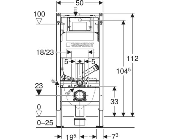 Geberit Duofix elements sienas tualetes podam, 112 cm, ar Sigma 12 cm zemapmetuma skalojamo tvertni, smaku nosūcei ar izplūdes gaisu - gab. Встроенные фреймы