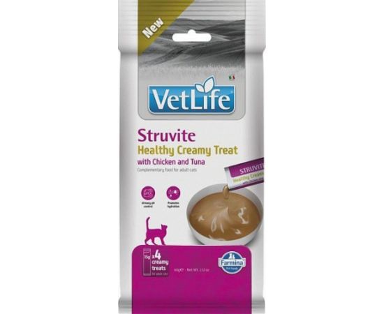FARMINA VET LIFE CAT STRUVITE CREAMY TREAT WITH CHICKEN & TUNA 60gr Kaķu konservi