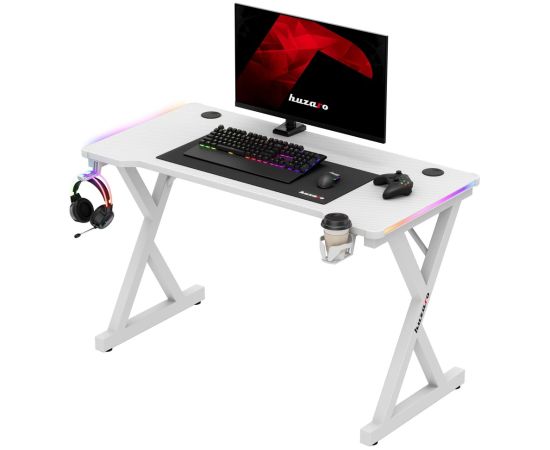 Biurko Huzaro Hero 2.3 RGB White Gaming galdi