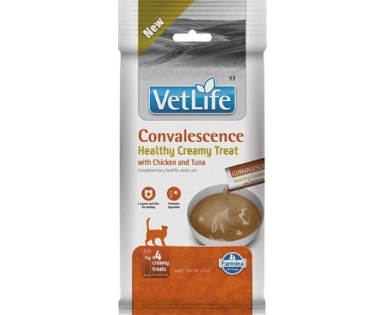 FARMINA VET LIFE CAT CONVALESCENCE CREAMY TREAT WITH CHICKEN & TUNA 60gr Kaķu konservi