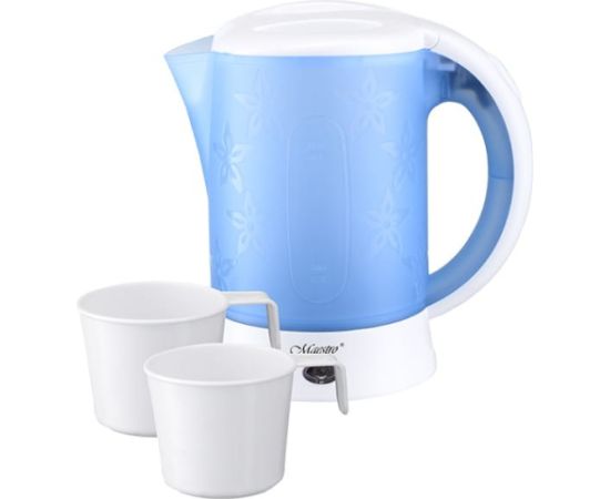 Feel-Maestro MR010 electric kettle 0.6 L Blue, White 600 W Tējkannas (elektriskās)