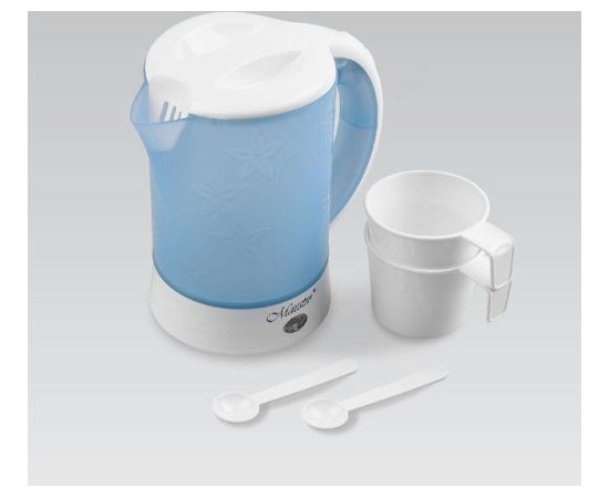 Feel-Maestro MR010 electric kettle 0.6 L Blue, White 600 W Tējkannas (elektriskās)
