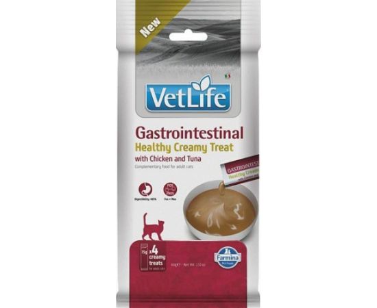 FARMINA VET LIFE CAT GASTROINTESTINAL CREAMY TREAT WITH CHICKEN & TUNA 60gr Kaķu konservi