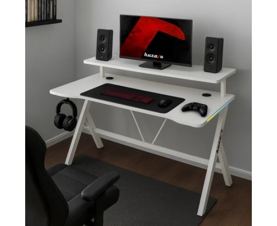 Biurko Huzaro Hero 1.9 RGB White Gaming galdi