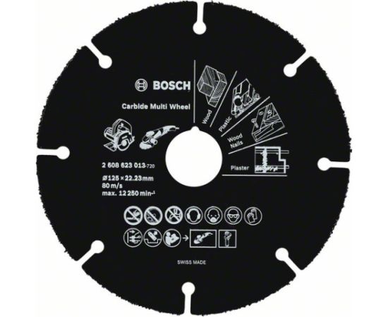 Griešanas disks kokam leņķa slīpmašīnām Bosch 2608623013; 125x1 mm Различные диски