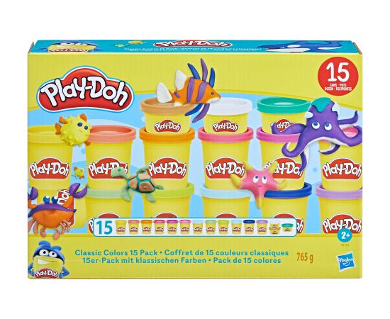 PLAY-DOH Plastilīns Klasiskās krāsas, 15 gab. Radošās rotaļlietas