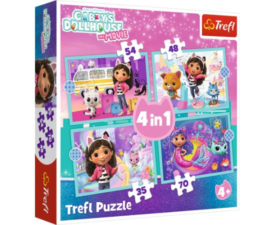 TREFL GABBY´S DOLLHOUSE Pužļu komplekts 4 in1 Puzles