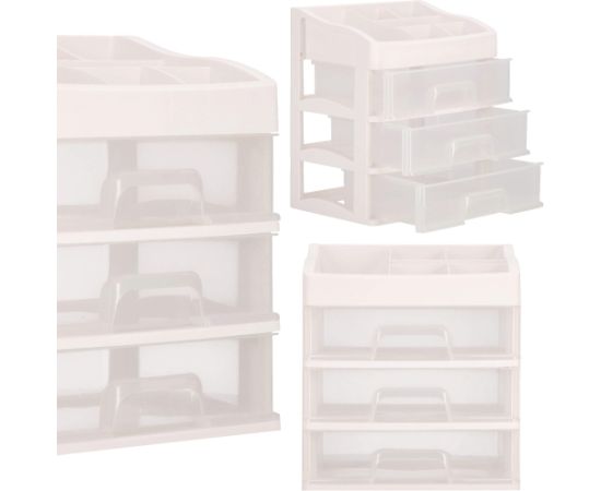 Органайзер для косметики Springos HA1091, 31x26,5x19,5 см, молочный контейнер для украшений с перегородками Мебель для прихожей