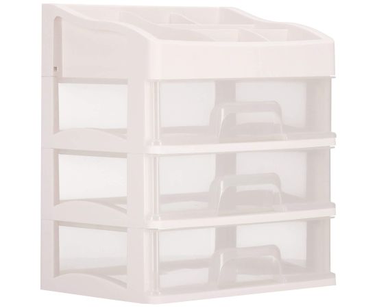 Органайзер для косметики Springos HA1091, 31x26,5x19,5 см, молочный контейнер для украшений с перегородками Мебель для прихожей