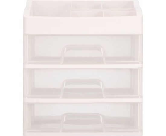 Органайзер для косметики Springos HA1091, 31x26,5x19,5 см, молочный контейнер для украшений с перегородками Мебель для прихожей