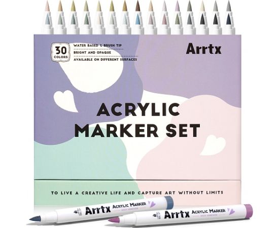 Acrylic Marker Pens ARRTX 30F, 30 Grey Colours Marķieri